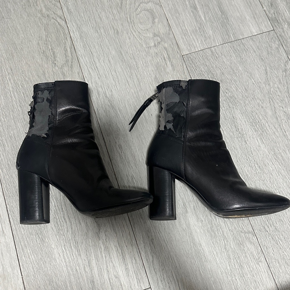 All Saints Black Leather Ankle Boots- as is